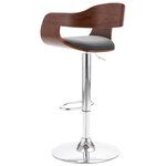 vidaXL Tabouret de bar Contreplaqué et tissu gris