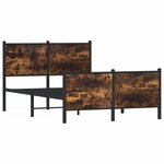 vidaXL Cadre de lit en métal sans matelas chêne fumé 120x190 cm
