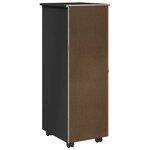 vidaXL Cabinet roulant 34 x 39 x 93 5 cm Bois de Pin Massif Noir