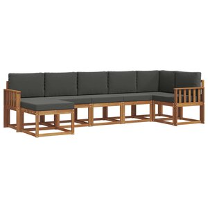 vidaXL Ensemble de canapés d'extérieur 7 pc Naturel et Anthracite