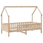 vidaXL Cadre de lit d'enfants forme de maison 90x190cm bois massif pin