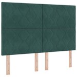vidaXL Lit à ressorts avec tête de lit Vert foncé 160 x 200 cm Velours