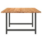 vidaXL Table à manger marron clair bois de chêne massif rectangulaire