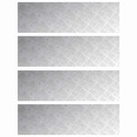 vidaXL Plaques à damier 4 Pièces Argent 100 x 30 cm Aluminium