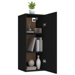 vidaXL Armoire murale suspendue Noir 34 5x34x90 cm Bois d'ingénierie