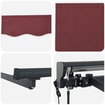 vidaXL Auvent semi-cassette électrique Rouge bordeaux 400x300 cm tissu