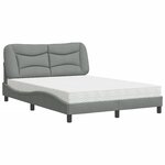 vidaXL Lit avec matelas gris clair 120x200 cm tissu