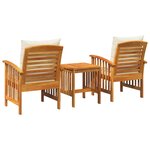 vidaXL Ensemble de jardin 3 pièces avec coussins en bois d'acacia massif