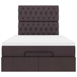 VidaXL Cadre de lit ottoman avec matelas marron foncé 120x190 cm tissu