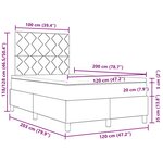 vidaXL Lit à ressorts avec matelas avec LED Taupe 120 x 200 cm tissu
