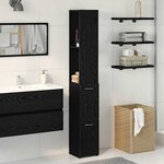 vidaXL Cabinet de Salle de Bain Chêne noir 25 x 25 x 170 cm