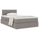 vidaXL Lit avec rangement et matelas avec matelas Taupe 120 x 190 cm