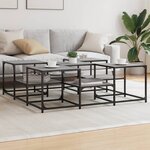 vidaXL Table basse sonoma gris 121x121x40 cm bois d'ingénierie