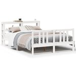 vidaXL Cadre de lit avec tête de lit blanc 160x200 cm bois pin massif