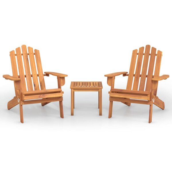 vidaXL Ensemble de salon de jardin Adirondack 3 Pièces bois acacia solide