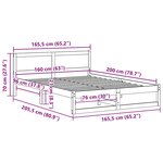 vidaXL Cadre de lit Blanc 160 x 200 cm Bois de pin massif