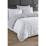 Parure de lit - housse de couette 220 x 240 + 2 taies d'oreiller 60 x 60 65 coton- Gris