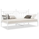 vidaXL Cadre de Lit de Jour Blanc 100x190 cm en Acier