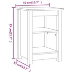 vidaXL Table de chevet Noir 40x35x55 cm Bois de pin solide
