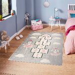 Tapis enfant Marelle 80 x 150 cm - Gris