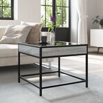 vidaXL Table basse avec LED Infinity sonoma gris 50x50x41 cm