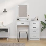 vidaXL Coiffeuse avec tiroir Blanc 50 x 41 x 140 cm Bois d'ingénierie