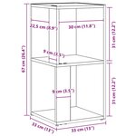 vidaXL Étagères d'angle Chêne noir 33 x 33 x 67 cm Bois d'ingénierie