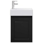 vidaXL Meuble de salle de bain avec robinet Noir 45 5 x 22 5 x 84 cm