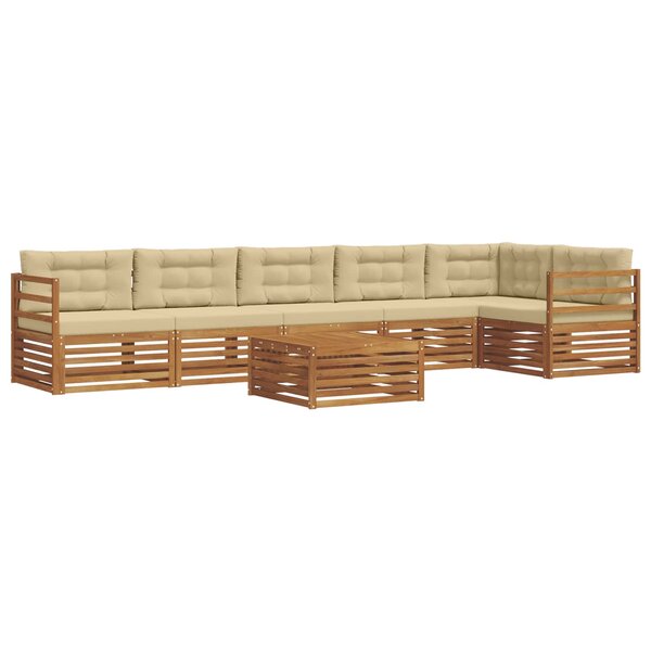 vidaXL Ensemble de canapés d'extérieur 7 pc Naturel et Beige