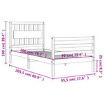 vidaXL Cadre de lit sans matelas blanc 90x200 cm bois massif