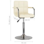 vidaXL Chaise de salle à manger Crème Tissu
