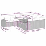 vidaXL Ensemble de canapés de jardin 11 Pièces et coussins rotin acacia