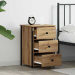 vidaXL Cabinet de chevet avec tiroir 2 Pièces Marron 40 x 36 x 60 cm