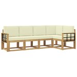 vidaXL Ensemble de canapés d'extérieur 5 pc Blanc et crème