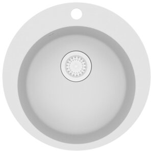 vidaXL Évier de cuisine Granit Rond Blanc