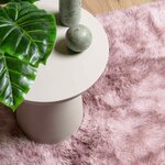 vidaXL Tapis Shaggy à poils longs NAVARRA rose poudré 240x240 cm