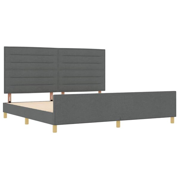 Lit en tissu gris foncé vidaXL 200x200 cm