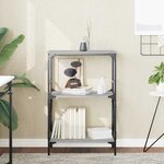 vidaXL Bibliothèque à 3 niveaux sonoma gris 59x35x90 5 cm