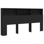 vidaXL Armoire de tête de lit Noir 200x19x103 5 cm