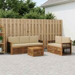 vidaXL Ensemble de canapés d'extérieur 6 pc Naturel et Beige