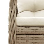 vidaXL Ensemble à manger de jardin et coussins 7 Pièces beige poly rotin