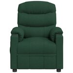 vidaXL Fauteuil inclinable électrique Vert foncé Tissu