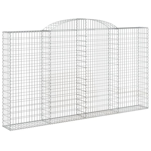 vidaXL Panier de gabions arqué 300x30x160/180 cm Fer galvanisé