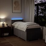 vidaXL Sommier à lattes de lit avec matelas Taupe 90x200 cm Tissu