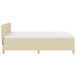 vidaXL Lit à ressort LED avec bandes LED Crème 140 x 190 cm tissu