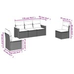 vidaXL Salon de jardin 5 Pièces avec coussins noir résine tressée