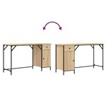vidaXL Bureau d'ordinateur chêne sonoma 131x48x75 cm bois d’ingénierie