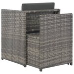 vidaXL Ensemble à manger d'extérieur 7Pièces coussins Résine tressée Gris