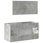 vidaXL Armoire de bain avec miroir gris béton bois d'ingénierie