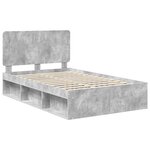 vidaXL Cadre de lit Béton 120 x 190 cm Bois de pin massif